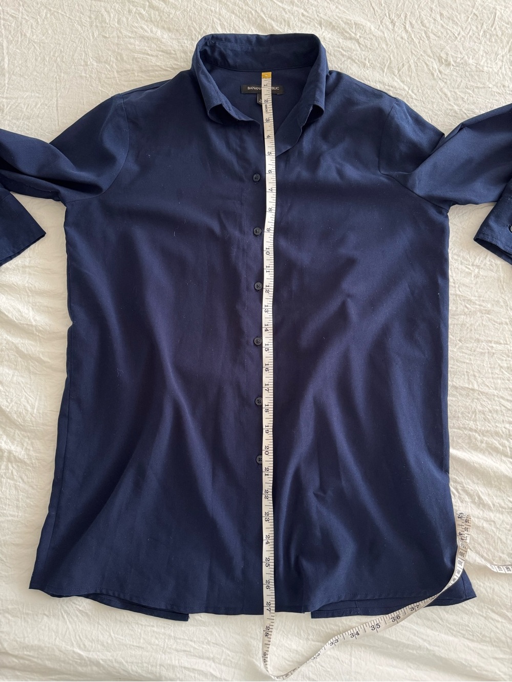 Banana Republic Women’s Classic Button-Up Shirt in Navy - Picture 8 of 10